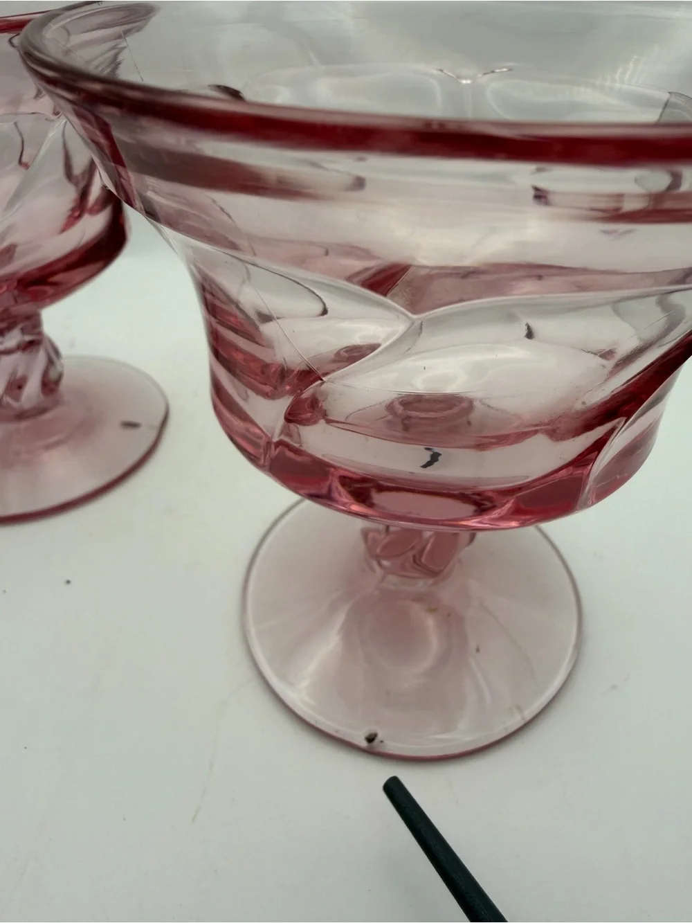 Vintage Fostoria Pink Glass Dessert Compotes - Set of 2